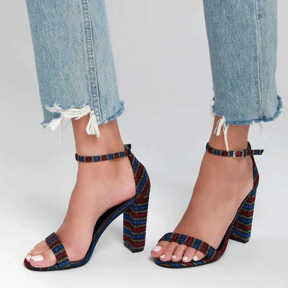 Lulus Taylor Rainbow Ankle Strap Heels - Picture 1 of 8